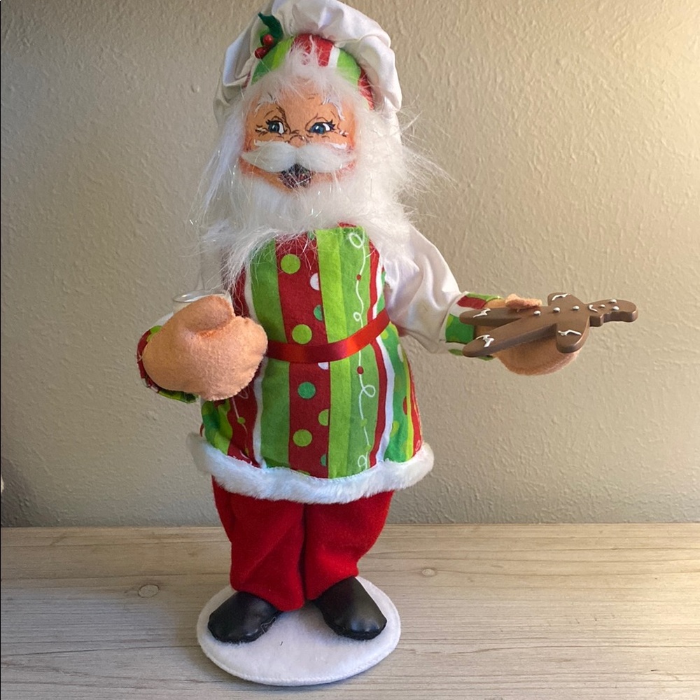 Festive Annalee Santa Claus Figurine with Gingerbread